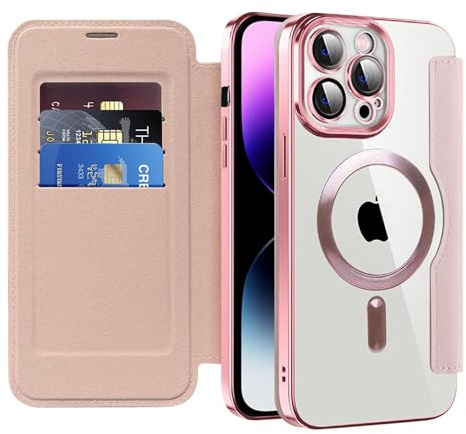 Rokmym Handyhülle für iPhone 11 Magnetic Hülle PU Premium Lederhülle Klappbar Flip Case Tasche Magnet mit Kartenfach Schutzhülle Case Transparent Hülle Geeignet für iPhone 11