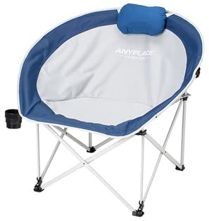 PIPONS Klappbarer Campingstuhl Campingstuhl Balkonstuhl Plus Baumwolle Casual Adult Home Klappstuhl Lazy Sofa Chair Reisestuhl Faltstuhl Anglerstuhl (Color : Blue)