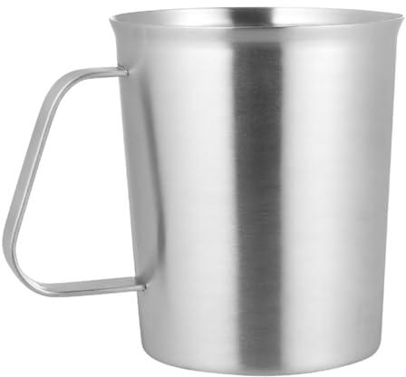 Milisten Liquid Measuring Cup Metal Jug for Melting Wax Milk Baking Supplies 700ml Measuring Stainless Measuring Cups Glass Measuring Cup Stainless Steel Espresso Cups Baking Cup Thicken