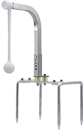 Entraîneur de swing de golf au sol – Améliorez votre jeu en plein air avec cette aide d'entraînement rotative pour cour ou pelouse – 5 réglages de hauteur inclus