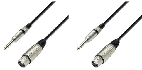 Adam Hall Cables 3 STAR MFP 0300 - Câble Micro XLR femelle vers Jack 6,35 mm mono 3 m (Lot de 2)