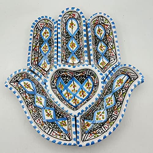 Generico Antipastiera Mano di Fatima in Ceramica Terracotta Tunisina, Dipinta a Mano 2611201215, 2611201200