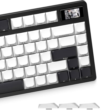 XVX Low Profile White PBT Keycaps, Bow Keycaps Compatible for 60% 75% 80% 85% 100% MX Switches Mechanical Keyboard