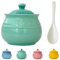 Dowbom Sucrier avec couvercle et cuillère, pot à sucre coloré, pot à sucre, pot à sucre, pot à sucre (vert, 250 ml)