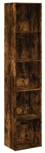 vidaXL Bücherregal, Bücherschrank Regal mit Stauraum, Standregal für Wohnzimmer Büro, Büroregal Aktenregal Aufbewahrungsregal, Räuchereiche Holzwerkstoff