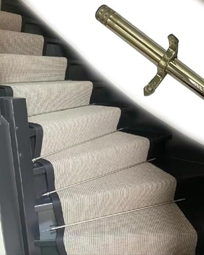 AVLLSO Treppenstangen Treppenteppichstangen röhrenförmig, 20 Zoll - 59 Zoll Länge Stufenbodenmatte, rutschfeste Stange für Hotel-Flur-Dekor, Hohle Treppenteppich-Läuferstangen(13 Pack,85cm/33.5in/2.8f