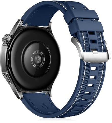 Niboow 22mm Armband für Huawei Watch 5 / GT5 / GT5 Pro / GT4 / GT3 46mm / GT 2 Pro/GT Runner, Silikon Ersatzarmband Armbänder für Huawei Watch 4/3 Pro 46mm / 4 Pro 48mm - Dunkelblau