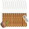 Humpti Cuchillos Carne Pack 12, Set Cuchillos de Sierra para Carne, Cuchillos Chuleteros de Acero Inoxidable y Madera