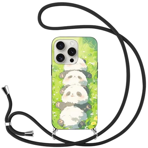 Yimctoie für iPhone X XS 5.8 Hülle mit Band, Anime Muster Hülle mit Kordel zum Umhängen Weich TPU Silikon Stoßfest Schutzhülle für iPhone X XS, Lying