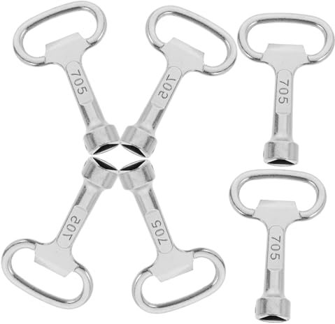 DIKACA 6pcs Trash Can Key Garbage Bin Office Bin Trash Can Kitchen Car Trash Can Garbage Bag Small Bin Pin Outdoor Trash Can Triangle Wrench for Plumber Electrician Silver Zinc Alloy