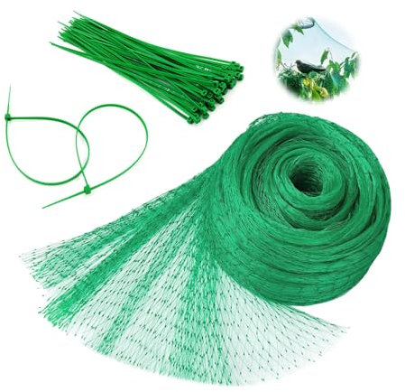 YZROHYI Filet Anti Oiseaux Potager 4x15 M,Filet Anti Pigeon avec 50 Serre Cables,Filet Voliere Oiseaux Exterieur,Poule Protection Poulailler,Protection Oiseaux Petite Maille