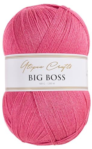 Utopia Crafts Big Boss 400g Knitting & Crochet Yarn 1200m (Rose Pink)