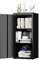 SUPEER Armario archivador de metal para oficina con puerta individual, 88 x 40 x 35 cm, 2 estantes de altura ajustable, taquilla de metal resistente para documentos, archivos y accesorios de oficina