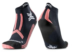 X-Socks Trailrun Discover Ankle für Damen - Optimale Trailrunning-Socken mit hervorragendem Komfort, Temperaturregulierung und dauerhaftem Schutz für Outdoor-Enthusiasten - Schwarz/Rose, 35-36
