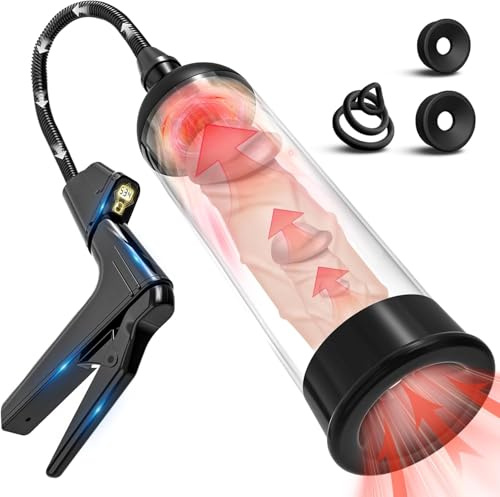 Sex Toy Male Penis Pump - UTIMI Pennis Extender Adult Sex Toys - Pumps & Enlargers for Men with 3 Penis Ring and 2 Silicone Sleeve,Sex Machine Enlarge Juguetes Sexuales for Stronger Bigger Erections