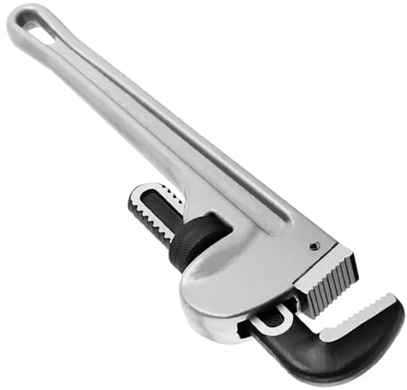 Crozgan 14Inch 350mm Heavy Duty Aluminum Straight Pipe Wrench | Adjustable plumbing pipe spanner tool; ideal for pipes, tees, professional plumbing maintenance
