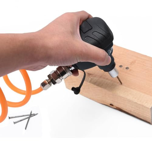 GZPKJ Marteau Cloueur Pneumatique, Mini-cloueuse Pneumatique, Marteau À Percussion Automatique pour Le Travail du Bois, Pression d'air De Travail 5,5-7 Bars, Supports De Solive Et Espaces Restreints