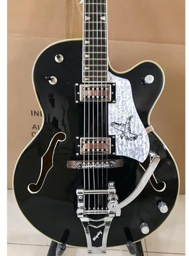 Semi Hollow Jazz-E-Gitarre mit doppelten F-Löchern, Steg, Metallbeschlägen und großem Rocker – professionelle elektrische Gitarre