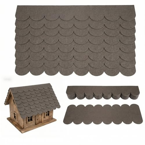NZNSML 35 Stück Dachpappe Vogelhaus Selbstklebend Mini Dachschindeln Grau | Mini Dachschindeln Dachpappe Schindeln Dach für Vogelhaus Nistkasten Hasenstall Hundehütte Insektenhotel Briefkastendächer
