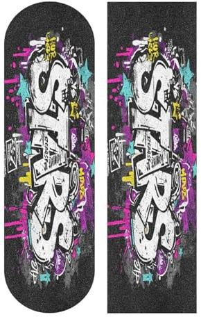 WDdZzyy Graffiti Stars Skateboard-Griptape, rutschfest, Fusion-Scooter-Griptape, 83 x 22,9 cm, Papel para patinetas