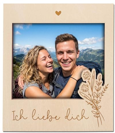 Joli Coon Valentinstag Geschenke, Bilderrahmen, Ich liebe Dich Geschenk | Fotoeinschub für gemeinsame Erinnerungen, Magnetrückseite für Kühlschrank und andere Metallflächen