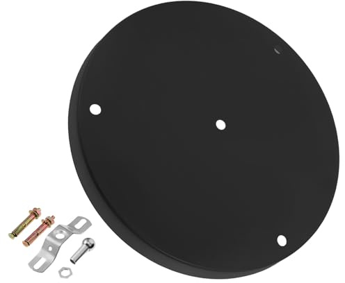 MAGICLULU Rosace de Plafond Ronde Noire 280 Mm Diamètre, Médaillon de Lustre 3 Trous, Plaque de Recouvrement Métallique pour Plafonnier Suspendu, Accessoire DIY pour Éclairage Salle à