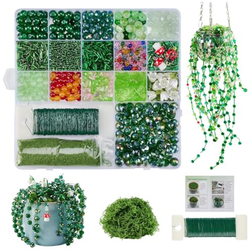 exylosluxek Grüne Perlen – Ohrringe selber machen Set, Sortiertes DIY Bastel Set für eigene Schmuckherstellung mit Aufbewahrungsbox