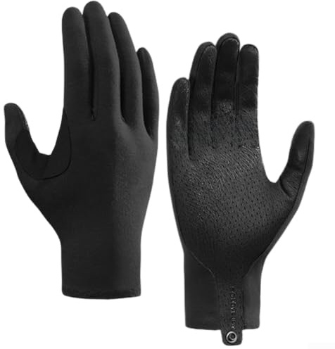 Handschuhe aus Merinowolle, für Herren und Damen, atmungsaktiv, Laufen, Wandern, Touchscreen, rutschfest, Thermo, Winter, Outdoor, S, M, L, XL (schwarz, S)