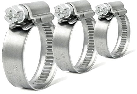 2 x High Grade Worm Drive Jubilee Hose Clamps, 12mm Band W1 Coated Hose Clips [ 25 - 40mm ]
