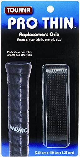 Tourna Schläger, Ersatz Grip Pro dünn Grip 1,25 mm schwarz (3er Pack)