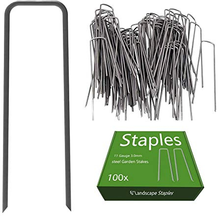 100 Erdanker - 150mm x 25mm x 3,0mm für Unkrautvlies - ErdpieÃŸ, Erddübel