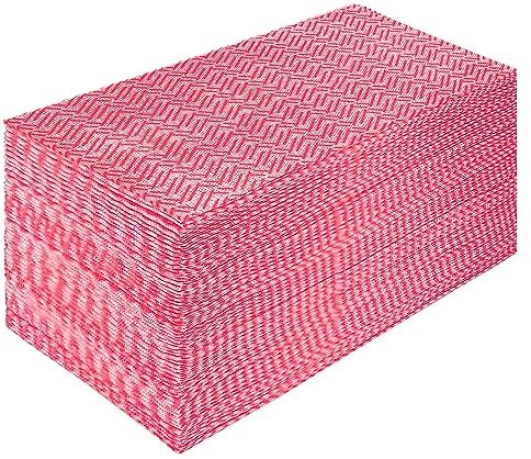 Jebblas Reusable Cleaning Towels - Absorbent, Quick-Dry Dish Cloths (Red, 60 PCS)