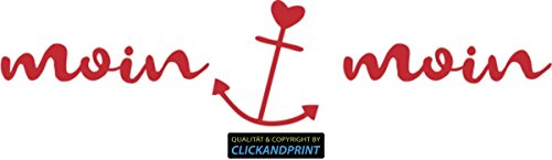 CLICKANDPRINT Aufkleber » Moin Moin, 320x74,6cm, Rot • Wandtattoo/Wandaufkleber/Wandsticker/Wanddeko/Vinyl
