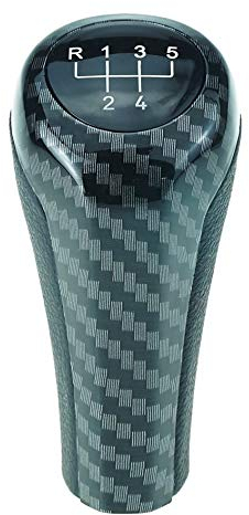DoLED LEDER Schaltknauf Schalthebel in Schwarz/Carbon Look mit 5 Gang als Plug Play Ersatzteil