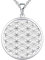 JO WISDOM Damen Kette Lebensblume Silber 925 Halskette Anhänger Blume des Lebens Amulett mit Weiß Vergoldet,Schmuck für Frauen