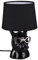 Reality Leuchten Tischleuchte Dosy R50231002, Fuß Keramik Glänzend, Stoffschirm Schwarz, exkl. 1x E14