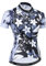 Damen Radtrikot Kurzarm atmungsaktiv mit Taschen Blume, GRAU, XX-Large