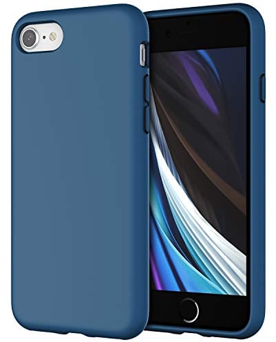 JETech Silicone Case for iPhone SE 3/2 (2022/2020 Edition), iPhone 8 and iPhone 7, 4.7-Inch, Silky-Soft Touch Full-Body Protective Case, Shockproof Cover with Microfiber Lining (Cobalt Blue)