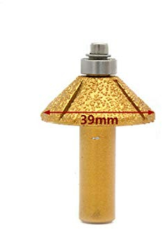 SUPERTOOL Galvanisierter Diamantstein-Marmor-Schleifkantenfräser, 1,27 cm Schaft, Holzbearbeitung, Fräswerkzeug für Marmor-Granit (1 Stück, 14)