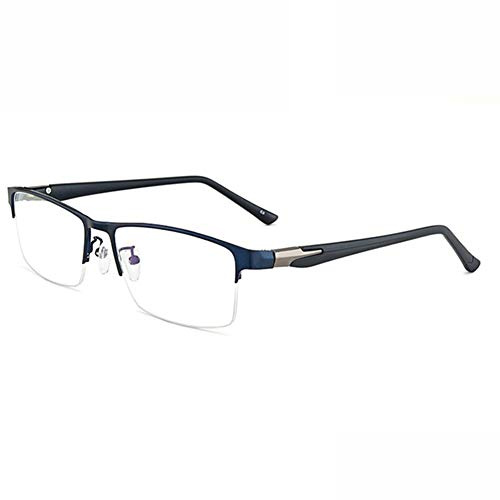 HQMGLASSES 2019 Hommes progressif Multi-Focus Lunettes de Lecture, HD Verre en résine Anti-Blue Light Smart Auto-Zoom Lecteur dioptrique de+ 1,0 à +3,0,Bleu,+ 2.25