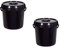 Whitefurze Set of 2 Handled 14Lt Plastic Reusable Nappy Bucket Bin with Lid (Black)