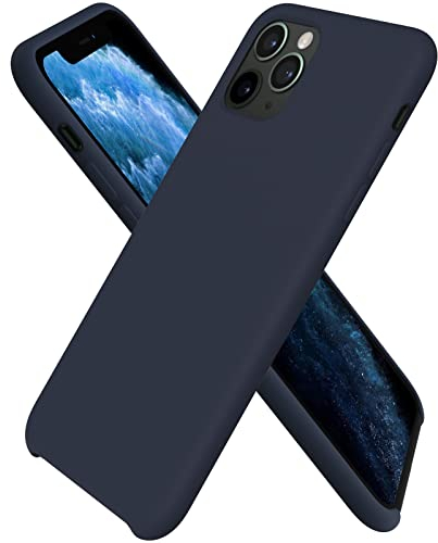 ORNARTO kompatibel mit iPhone 11 Pro Silikon Case, Hülle Ultra Dünne Flüssig Silikon Handyhülle Schutz für iPhone 11 Pro (2019) 5,8 Zoll -Mitternachtsblau