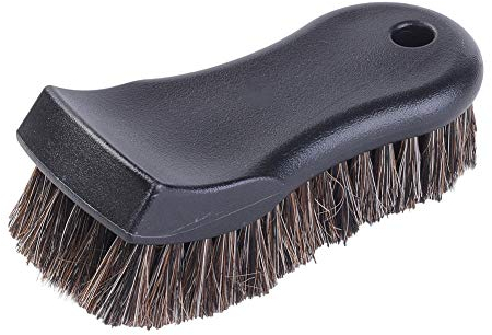 JSCARLIFE Brosse de Nettoyage de Voiture, Douce en CRIN de Cheval avec poignée antidérapante pour Nettoyer Les Jantes, Le châssis, la calandre, Le Moteur, Le canapé, Le Cuir et Le Tissu