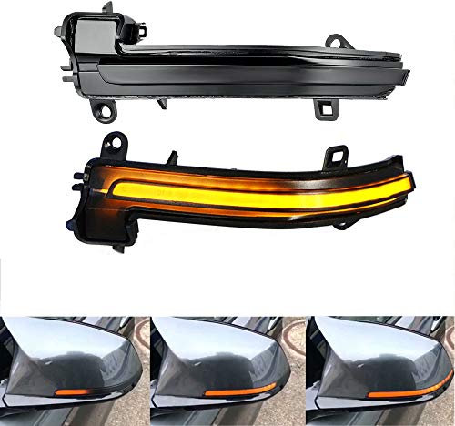 KYYET Left & Right Smoked Lens Dynamic Sequential Blink LED Side Marker Rearview Mirror Turn Signal Light Compatible with BMW 1 2 3 4 Series F20 F21 F22 F30 F32 F33 E84 X1 i3