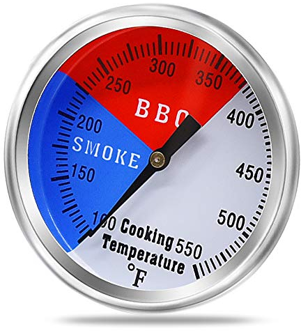 Criditpid 5,1 cm BBQ Thermometer Smoker Temperaturmesser Grill Thermometer für Holzkohlegrill Pit Smoker Fleisch Kochen, Universal Temp Gauge Smoker Thermometer mit Fahrenheit und Hitzeindikator
