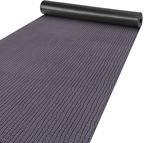 ANRO Teppich Läufer Flur Küchenteppich Schmutzfangmatte Sauberlaufmatte rutschfest Velours Anthrazit 65x500cm Modern