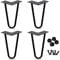Lospitch 4X Haarnadel Hairpin Legs tischbeine schwarz Tischkufen Haarnadel Tischbein 12 mm, Möbelfüße aus Metall, 2-Stange Bein, 15 cm