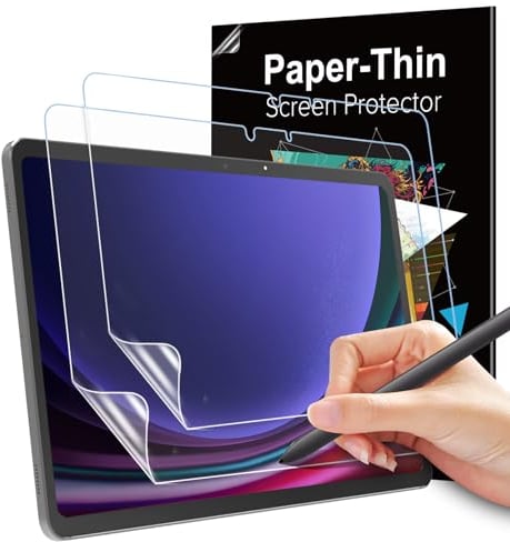 MoKo 2 Pack Paper Screen Protector for Samsung Galaxy Tab S10 FE/Tab S9 FE 5G 2023/S9 2023/S8 2022/S7, Paper Feeling for Writing Anti-Glare Galaxy Tab S10 FE Screen Protector fit for S-Pen, Matte