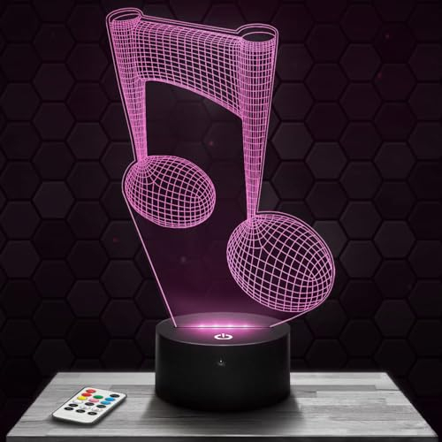 Nachttischlampe - Touch-Nachtlicht Note Musik 3D-LED-Lampe Illusion, Geschenkidee Weihnachten Geburtstag Junge und Mädchen Nachttischlampe Kinder- oder Erwachsenenzimmer