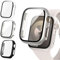 Fullife 3 Pack Screen Protector 41mm Compatible for Apple Watch Series 9/8/7 with 9H Tempered Glass,Overall Shockproof Cover Protective Case for iWatch 41mm(Black/Starlight/Transparent)